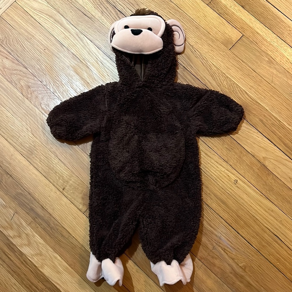 Koala Kids Brown and Cream Monkey Plush Hooded Costume